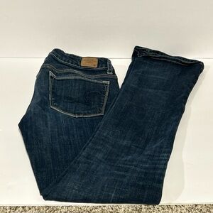 American Eagle Jeans Womens 6 Reg Blue Dark Wash Low Rise Skinny Kick Bootcut